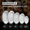 Disposable Biodegradable Corn Starch Snack Cake Plates Eco- friendly Round Trays