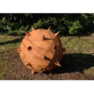 Custom Size Corten Steel Rusty Garden Thorn Ball Sculpture