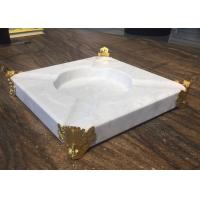 China Natural Stone Crafts Marble Stones For Tray Ashtray With Gold Edge on sale