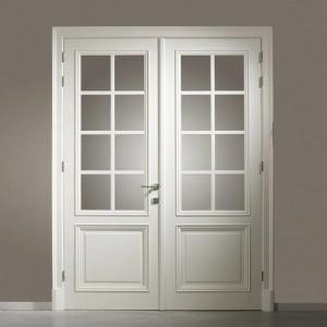 composite Interior Double Doors With Glass , WPC Corrosion Proof Doors