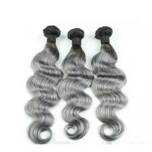 Gray Ombre Colored Human Hair Extensions Brazilian Body Wave Hair