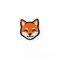 China Cute Little Fox Animal Iron On Patches Merrow Border Embroidered Badge Patch on sale