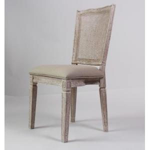 Vintage event wedding banquet party chairs rental oak wood squar stacable replica louis chairs