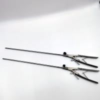 China Reusable laparoscopic single action straight jaw V shaped needle holder 330mm length on sale