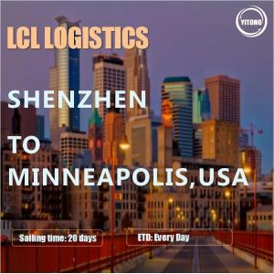 Shenzhen To Minneapolis USA Lcl Container Shipping Sea Cargo Logistics 20 Days