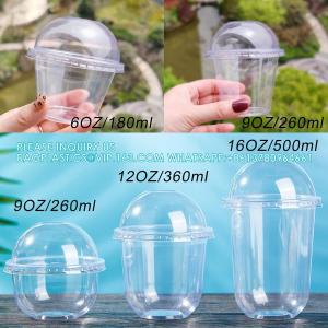 Plastic Cups Ice-Cream Cups Dome Lids, 180ml/6oz Sundae Dessert Cups For Iced Coffee Cold Drinks Frozen Yogut