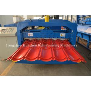 China Chain Drive Tile Roll Forming Machine With Hydraulic Pressing Cutting Devices supplier
