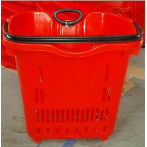 40L Household Shopping Trolley Basket With Pulling Handle And Wheels