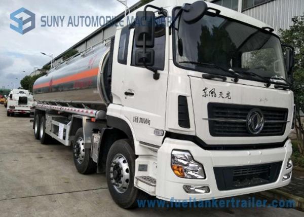 Dongfeng 8*4 27.5cbm Fuel Tank Trailer 340HP Aluminium Alloy For Transporting