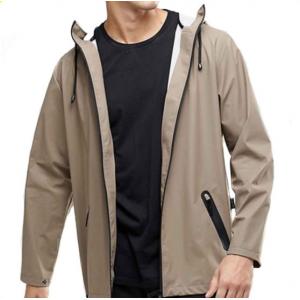 Waterproof Hooded Anorak Rain Jacket / Mens Fashion Raincoat Zip Fastening