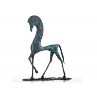 China Antique Green Patina Life Size Bronze Horse Statue Casting Finish Abstract Design on sale