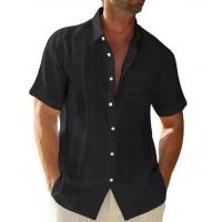 China Wholesale Clothing Manufacturers Men'S Short Sleeve Casual Shirt With Pocket black Color on sale