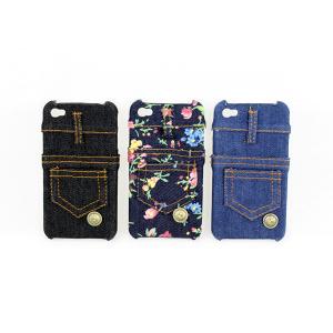 China Stylish jeans printing real Jean fabric materials genune iphone 4 protective cases --I4-06 supplier