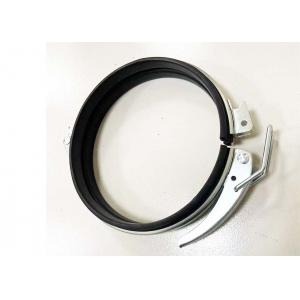 180mm Pipe Clamps Galvanised Black Rubber Coated For Wood Working Dust Collector