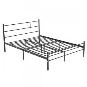 China Elegant Metal Double Bed Smooth Finish Edges Powder Coating Design wholesale