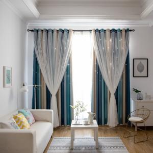 Jacquard Curtain Home Textile Fabric Solid Color Shower Curtain