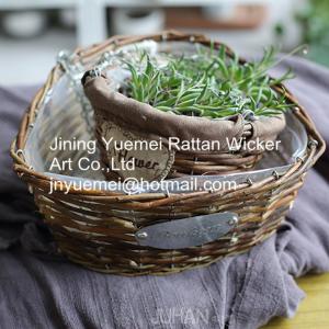 2016 new style wicker garden baskets heart shape willow plant basket