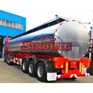 China Diesel Stainless Steel Tanker Trailer , 50 Cubic Meter 3 Alxe Liquid Tank Trailers supplier