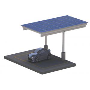 China Galvanized Residential Solar Carport Structures , On Off Grid Solar Power Parking Lot supplier