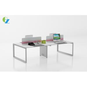 Wooden Four Person Office Workstation Desk With Fixed Cabinet