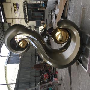 China S Type Stainless Steel Sculpture Abstract Bronzed Contemporary Outdoor Logo Sculpture supplier