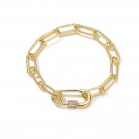 China Simplicity Charm 24k Gold Jewelry OEM Link Paperclip Chain Bracelet on sale
