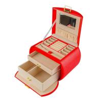 China 3Layer Jewelry Gift Boxes Bulk PU Leather Ring Necklace Box Organizer OEM on sale