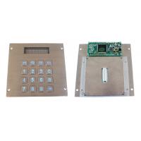 China 16 keys blue backlight stainless steel keypad with LCD screen for panel mounting on sale