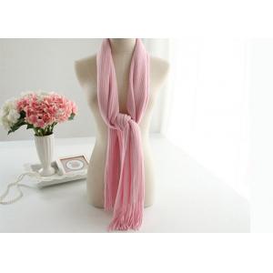 China Custom  Acrylic Knit Scarf Double Layer Knit Infinity Scarf with Thin Tassels supplier