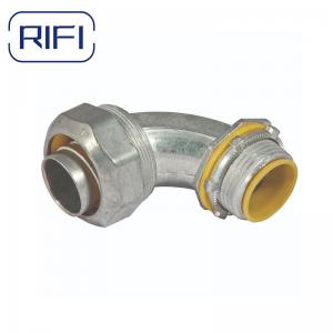 China Zinc Die Cast Liquid Tight Electrical Conduit Waterproof Angle 90 Degree Connector supplier