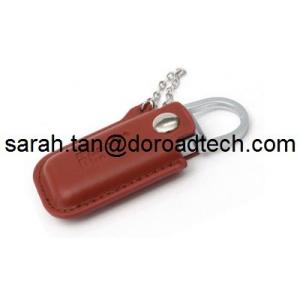 China Factory Wholesale Metal USB with Leather Case, USB 2.0 Leather USB Flash Drive for Gift supplier
