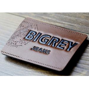 China Waterproof Leather Embossed Patches Pu Leather Labels Fashionable Design supplier