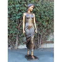 China Customized garden decoration, life-size elegant and beautiful female bronze statue on sale