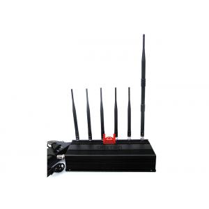 China 6 Antennas Mobile Phone Signal Jammers , Desktop UHF VHF Walkie Talkie Jammer supplier