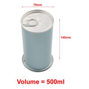 Coffee Beans 500ml Round Metal Tin Can With Easy Open Lid