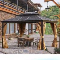 China Outdoor Hardtop Gazebo outdoor metal hardtop patio gazebo with  curtain and netting on sale