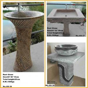 Natural Stone Pedestal Sink Basin for Outdoor