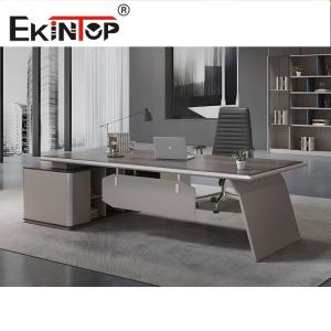 Matte Chrome Finish Large Office Desk L Shaped Modern Style Desk