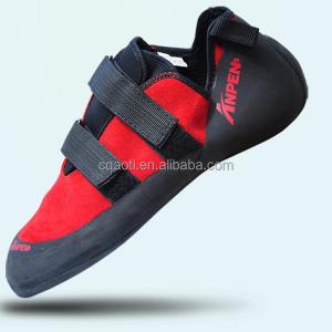 Women Red Slip Resistant Rock Climbing Boulder Shoes Crafted From Genuine Leather