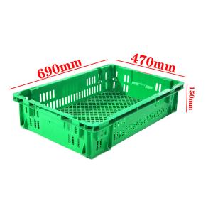 China Caja de almacenamiento apilable y encajable, contenedor de transporte reutilizable de malla wholesale