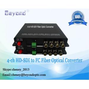 China CCTV Cameras HD-SDI video signal to fiber converter,4-ch HD-SDI video with Gbe to fiber extender supplier