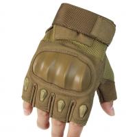 China Tactical Half Finger Waterproof Riding Gloves Microfiber Army Green on sale