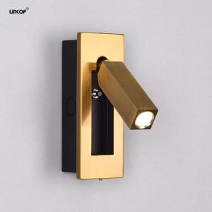 China Embedded Wall Light 110V-240V 3W Cree Led Bead Ribbon Switch Gold Wall Lamp wholesale