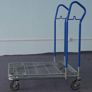 Folding Shopping Trolley With Wheels , Metal Shopping Cart BSCI Certification