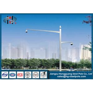 Double Arms Camera Mounting Post Traffic Monitoring Galvanised Steel Pole