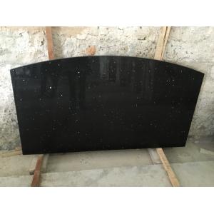 Customized Size Granite Engineered Vanity Tops , Black Quartz Bath Countertops