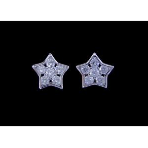 China 925 Silver Jewellery Silver Cubic Zirconia Earrings With Little Star Shape supplier