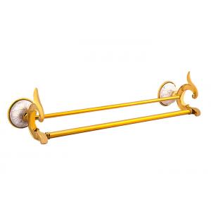 China Gold Double Towel Bar Bathroom Decorations Brass Towel Ring For House supplier