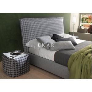 Modern Fabric Design Wooden Bed Frame Villa Bedroom Upholstered Bed
