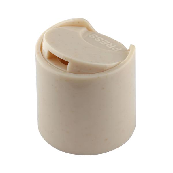 Tapa de botella de plástico lisa cilíndrica personalizada 24/410, tapa superior cosmética tipo pulsador